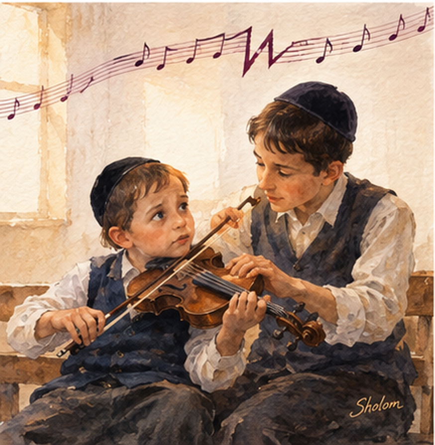 The Wrong Note, sukkah wall art by Sholom.