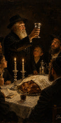 Kiddush Cup Raised, sukkah wall art by Sholom.