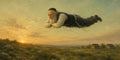 Chassid Above the Rooftops, sukkah wall art by Sholom.