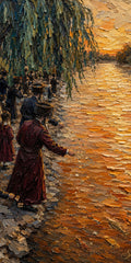 River of Gold, sukkah wall art by Sholom.