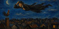 Night Flight Over the Town, sukkah wall art by Sholom.