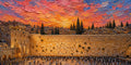 Kosel at Sunset, sukkah wall art by Sholom.